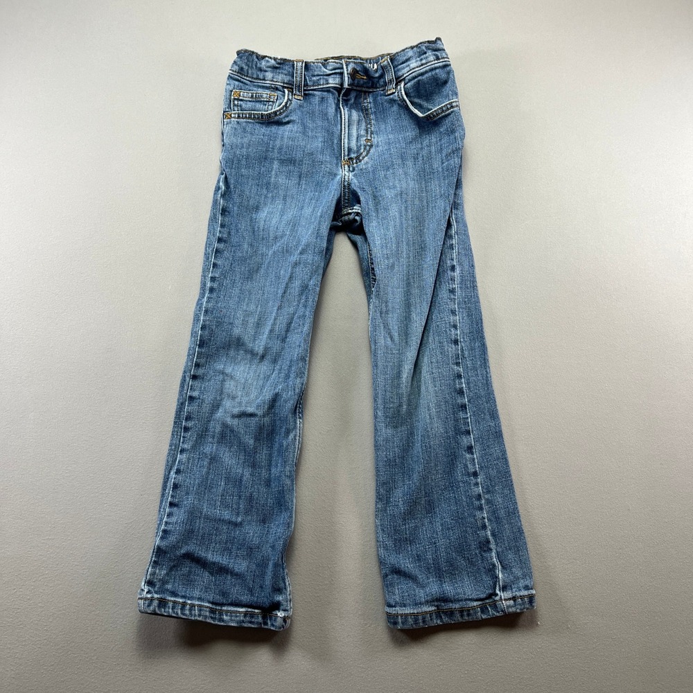 Wrangler Five Star Classic Bootcut Jeans Boys 7 Blue Denim Stretch Medium Wash
